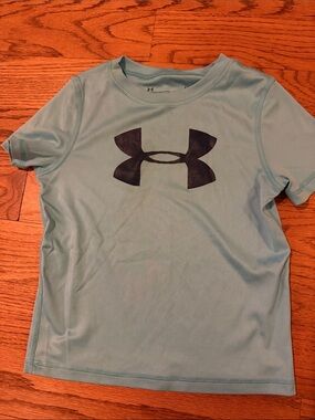 Under Armour Boys Short Sleeve Performance Tee - Light Aqua with Black Logo